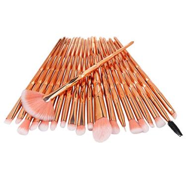 Imagem de 20 pçs conjunto de pincéis de maquiagem em pó base de blush mistura sombra de olho lábio cosméticos beleza pincel de maquiagem pincel maquiagem, ouro