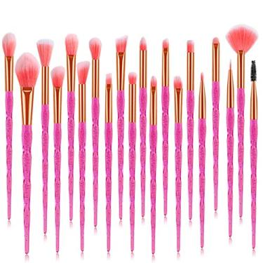 Imagem de Conjunto de pincéis de maquiagem 20 pçs base em pó blush mistura sombra para os olhos lábio cosméticos beleza pincel de maquiagem pincel maquiagem, transparente vermelho