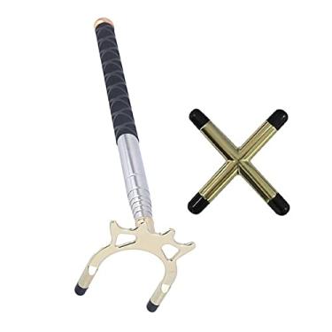 Imagem de de bilhar durável com substituição de cabeça removível em aço inoxidável retrátil para competição de, 2 peças cabeça cruzada alta