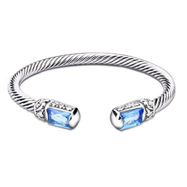 Imagem de Pulseira feminina estilosa com cristal e bracelete de cristal com punho de liga e punho exclusivo UNY