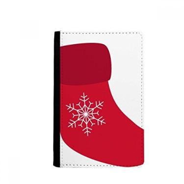 Imagem de Meia de floco de neve de Natal porta-passaporte festival vermelho Notecase Burse carteira capa porta-cartão, Multicolor