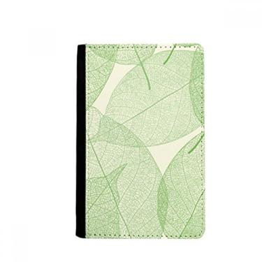 Imagem de Porta-passaporte verde branco ilustração de folhas padrão porta-passaporte Notecase Burse carteira capa porta-cartão, Multicolor
