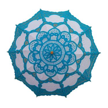 Imagem de Guarda-chuva de parasol de renda AEAOA feito à mão para casamento, noiva, tamanho adulto de 76 cm