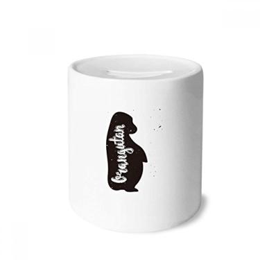 Imagem de DIYthinker Orangotango caixa de dinheiro preta e branca animal caixa de cerâmica porta-moedas presente de cofrinho
