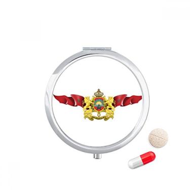 Imagem de Porta-comprimidos com emblema nacional da bandeira do Marrocos, caixa de armazenamento de medicamentos