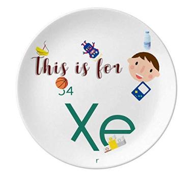 Imagem de Tabela de menstruação de elementos de química com gás raro Xenon Xe prato de porcelana jantar redondo menino homem