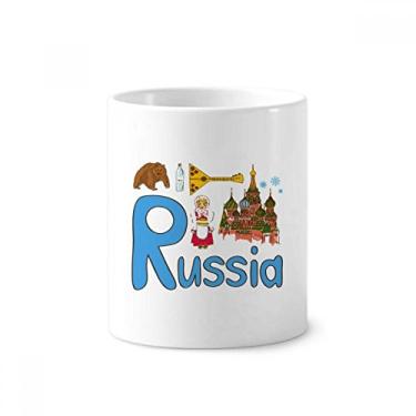 Imagem de Suporte de caneta com estampa de marco nacional da Rússia para caneta, suporte de cerâmica