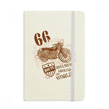 Imagem de Caderno de ilustração com estampa de flores de motocicleta, capa dura de tecido, diário clássico