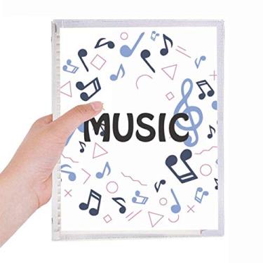 Imagem de Caderno de notas musicais em formato redondo azul escuro com folhas soltas e diário recarregável