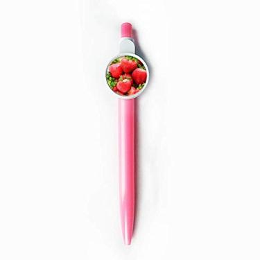 Imagem de Fresh Strawberry — Caneta retrátil azul com ponta rollerball e estampa de frutas vermelhas