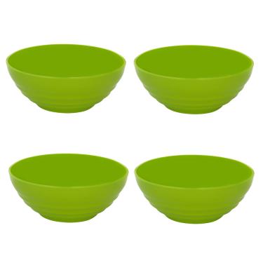 Imagem de Conjunto Bowl Oriental Redondo 1,2L Verde com 4 Peças em Polipropileno Linha Tropical VEM