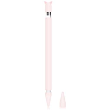 Imagem de Caixa de silicone para apple pencil holder manga skin pocket acessórios de capa para iPad Pro 9.7/10.5/12.9, bolsa de aperto macio bonito com suporte de tampa de carregamento e 2 tampas nib protetoras (rosa)