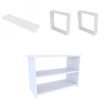 Imagem de Conjunto com 1 Banco, 1 Prateleira e 2 Nichos Pullen Bramov Móveis Branco