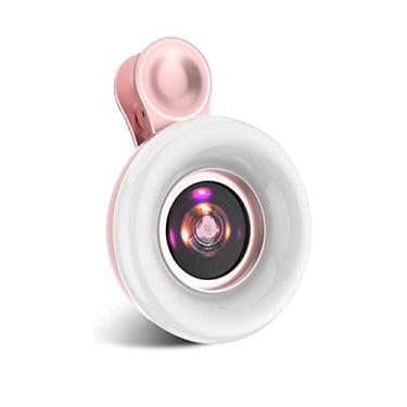 Imagem de BLYWO 15x Lente Macro 2 em 1 Telefone Lente Macro com Luz de Enchimento de Anel Universal Externo Clipe de Anel Luz Lâmpada de Selfie 3 Modos de Luz (Cor: Rosa)