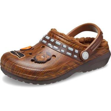 Imagem de Crocs Tamancos infantis unissex Star Wars Chewbacca forrados clássicos, Café, 22