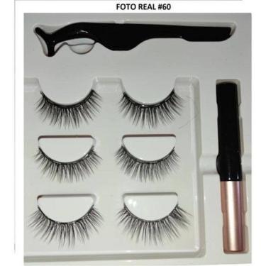 Imagem de Kit Cílios Magnéticos Postiços Com Imã + Delineador - 60