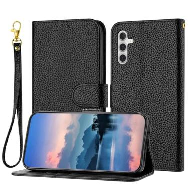 Imagem de Estojo Carteira Flip Capa carteira compatível com Samsung Galaxy M54 5G compatível com mulheres e homens, capa flip de couro com suporte para cartão, capa interna de TPU à prova de choque e suporte (