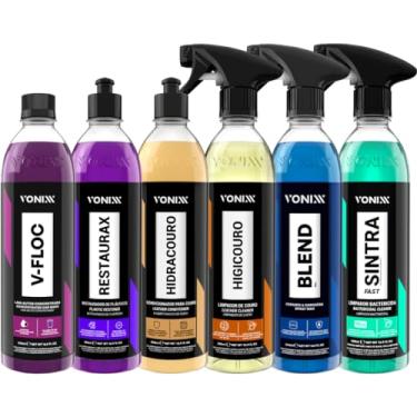 Imagem de Kit Completo para Lavagem Revitalização Plástico Couro Cera Blend Spray Vitrificadora Vonixx