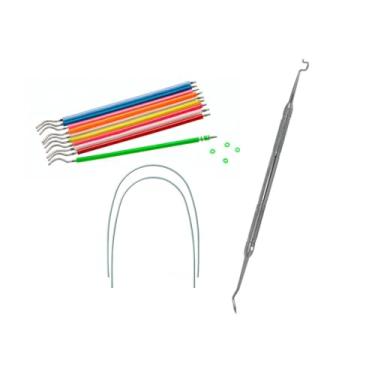 Imagem de Kit 500 Borrachinhas Aparelho + Aplicador e Fio