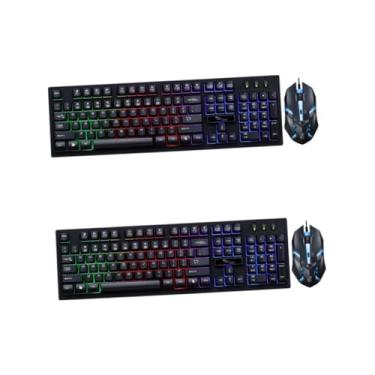 Imagem de HEMOTON 2 Conjuntos jogo de mouse e teclado mouse teclado para gamer teclado de jogo de metal rato teclados de computador teclado do mouse do computador mouse teclado com fio corpo humano
