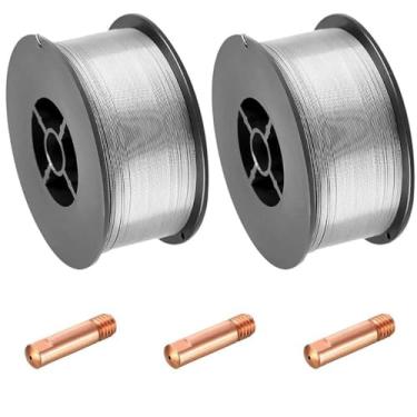 Imagem de Kit Arame Solda Mig Revestido Uso Sem Gás 0,8mm E71t-sg Rolo 1kg - Galzer + 3 Bicos 0,8mm