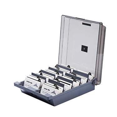 Imagem de Porta-cartões de visita, índice de cartão de visita, caixa de arquivos, caixa de armazenamento, cartão magnético, classificação A-Z, índice, quatro compartimentos, 1000 cards