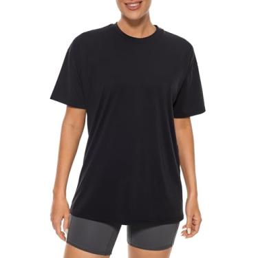 Imagem de Lavento Camiseta feminina de gola redonda e manga curta para treino – Camiseta atlética para academia e ioga, Preto, 11