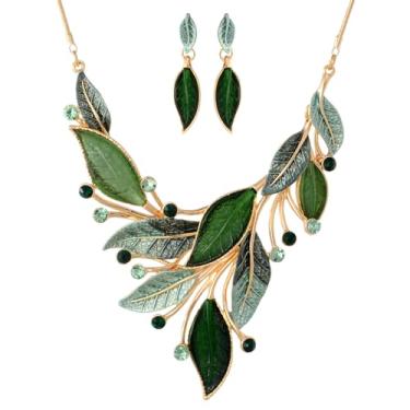 Imagem de Mycitta Conjunto de joias vintage volumoso retrô floral geométrico boêmio boho babador colar conjunto de brincos moda bijuteria para mulheres meninas festa de casamento formatura , Resina, Zircônia cúbica