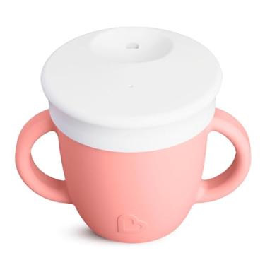 Imagem de Munchkin C'est Silicone! Copo de treinamento com tampa para bebês e crianças, 170 g, coral