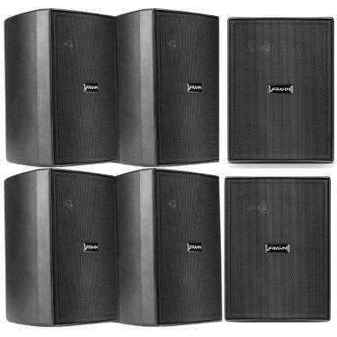 Imagem de Kit 6 Caixas Acústicas Frahm PS200 New Passiva Preta - 30 Watts Rms