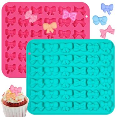 Imagem de Webake Moldes de silicone com 6 formas diferentes, molde de fondant de chocolate com laço de 36 cavidades para cupcake, pretzle, cake pop, oréo, bolo, perfeito para casamento, aniversário, festa de