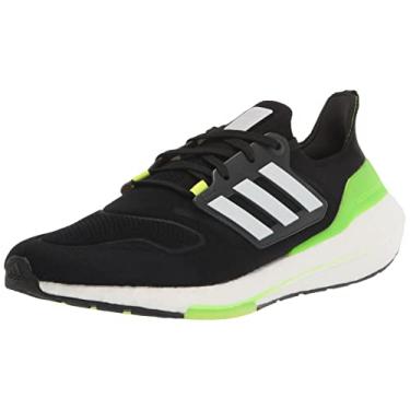 Imagem de adidas Tênis de corrida masculino Ultraboost 22, Preto/branco/verde solar, 10