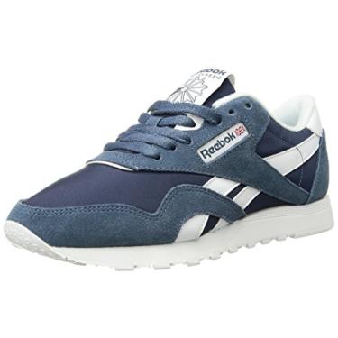 Imagem de Reebok Tênis masculino clássico de nylon, Azul corajoso/branco, 4.5