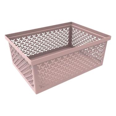 Imagem de Cesto Organizador Crippa Grande Himalaia Rosa Retangular Clo