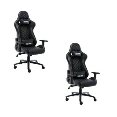 Imagem de Kit 2 Cadeiras Gamer Giratória Fair Play Preto