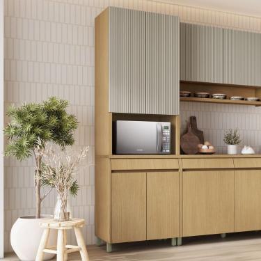 Imagem de Paneleiro 4 Portas 1 Gaveta Simone Mendes 100% Mdf Carvalho/Greige