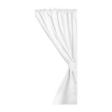 Imagem de Carnation Home Fashions Cortina de janela de banheiro de vinil, branca