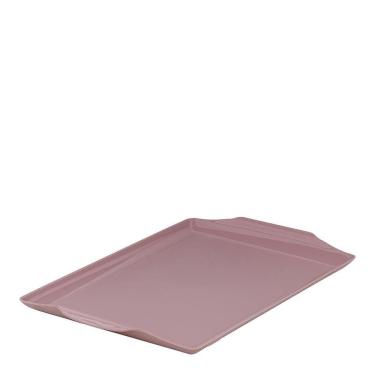 Imagem de Bandeja Square Retangular 23x35 Rosé Em Polipropileno Linha Tendência Vem
