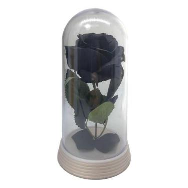 Imagem de Linda Cúpula Bela E A Fera Encantada Com Rosa Preta 19 Cm - Amor Lindo