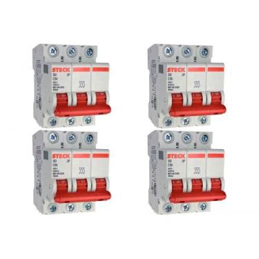 Imagem de Kit C/4 - Disjuntor Steck ''Din'' Tripolar 50A. C