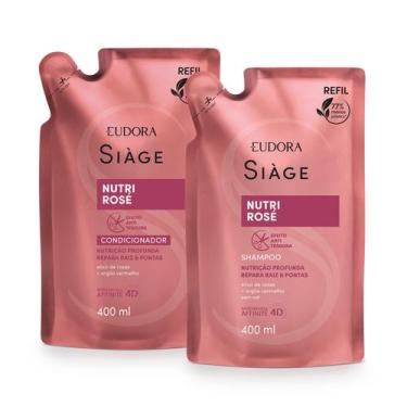 Imagem de Eudora Kit Refil Siàge Nutri Rosé: Shampoo 400ml + Condicionador 400ml