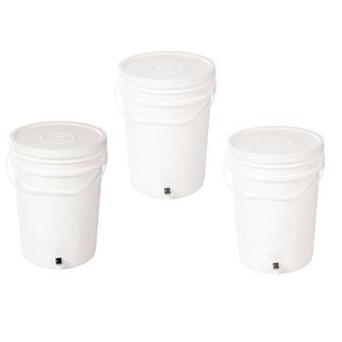Imagem de 3 Unidades Balde Branco 22 Litros Atóxico Com Torneira Maturador Com A