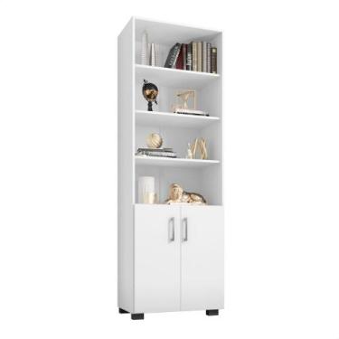 Imagem de Estante Para Livros Multiuso Livreiro Branco E Porta Pequena - Móveis 