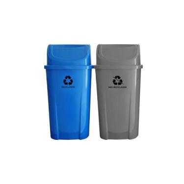 Imagem de Lixeira 60,0L Coleta Seletiva Basculante C2 - Larplas