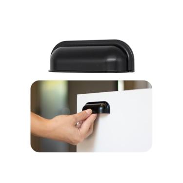 Imagem de 7 Peças Puxador Concha Quadrado Para Gaveta Armário Móveis 64mm (Preto)