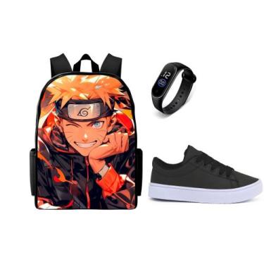 Imagem de Mochila Escolar Lançamento Mais Tenis Casual E Relogio Led Novidade To