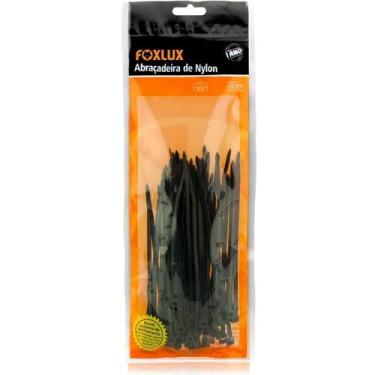 Imagem de Abraçadeiras de Nylon 200 x 4.8 mm 100 Unidades Preto Foxlux