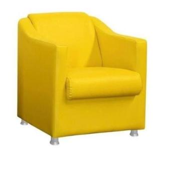 Imagem de Poltrona tilla amarela suede para sala de estar,salão escritoria Bisel