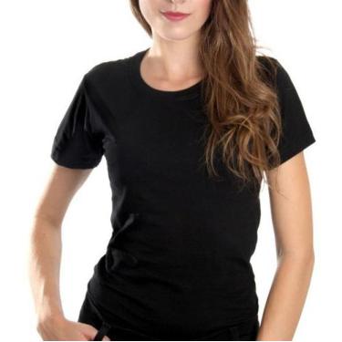 Imagem de Camiseta Feminina Baby Look Algodão Lisa Atacado Blusa - Vesttuario, X