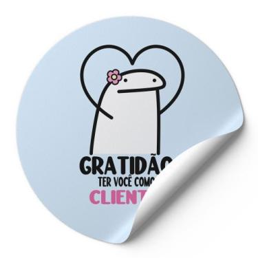 Imagem de 120 Etiquetas Adesivos Redondos Gratidão Ter Você Como Cliente Meme Be